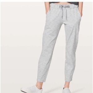 Lululemon On The Fly Grey Striped Joggers